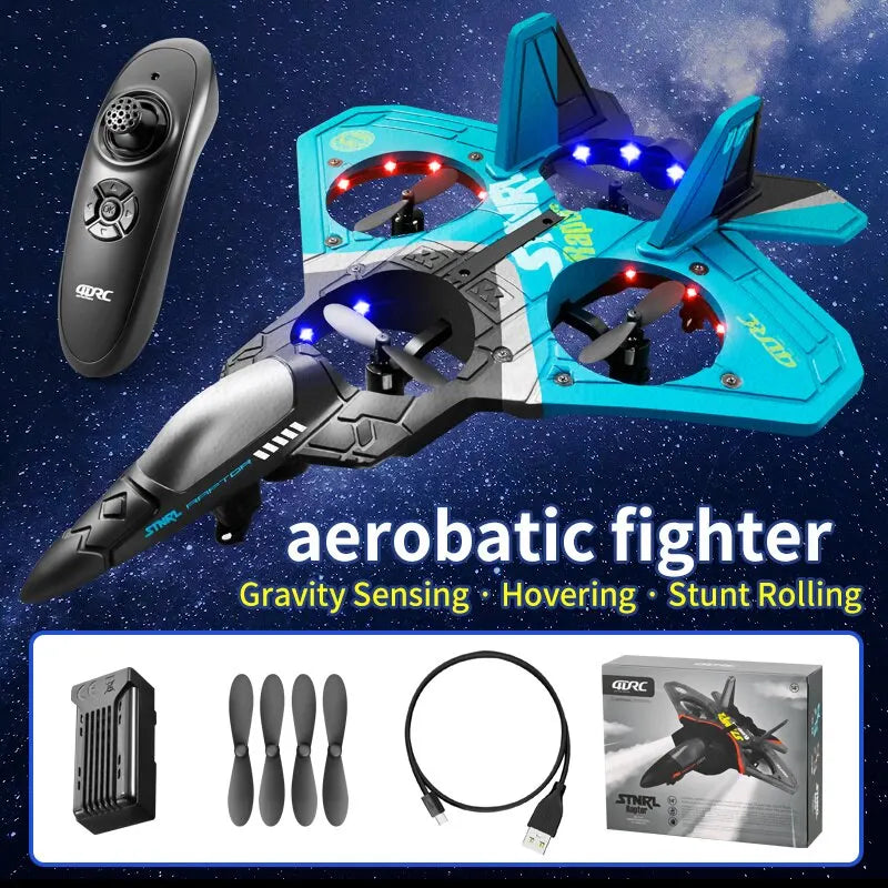 V17 Remote Control Fighter Plane - EPP Foam Glider RC Drone for Kids - Ideal Gift for Hobby Enthusiasts!