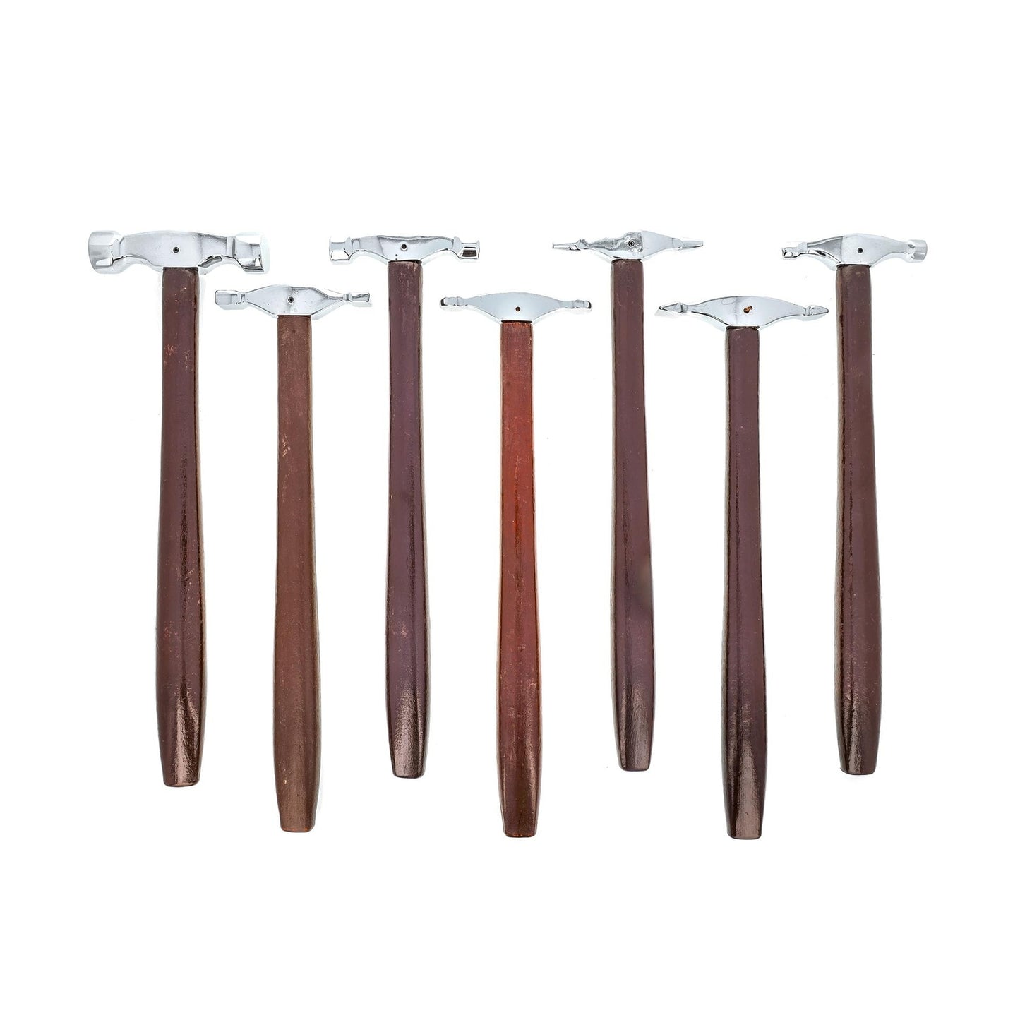 Artisan 7-Piece Double-Ended Jewelers Hammer Set with Elegant Display Stand