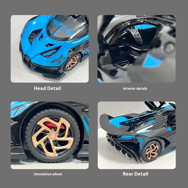 1:32 Bugatti Bolide Diecast Model Car - Premium Alloy Collectible for Display & Enthusiasts