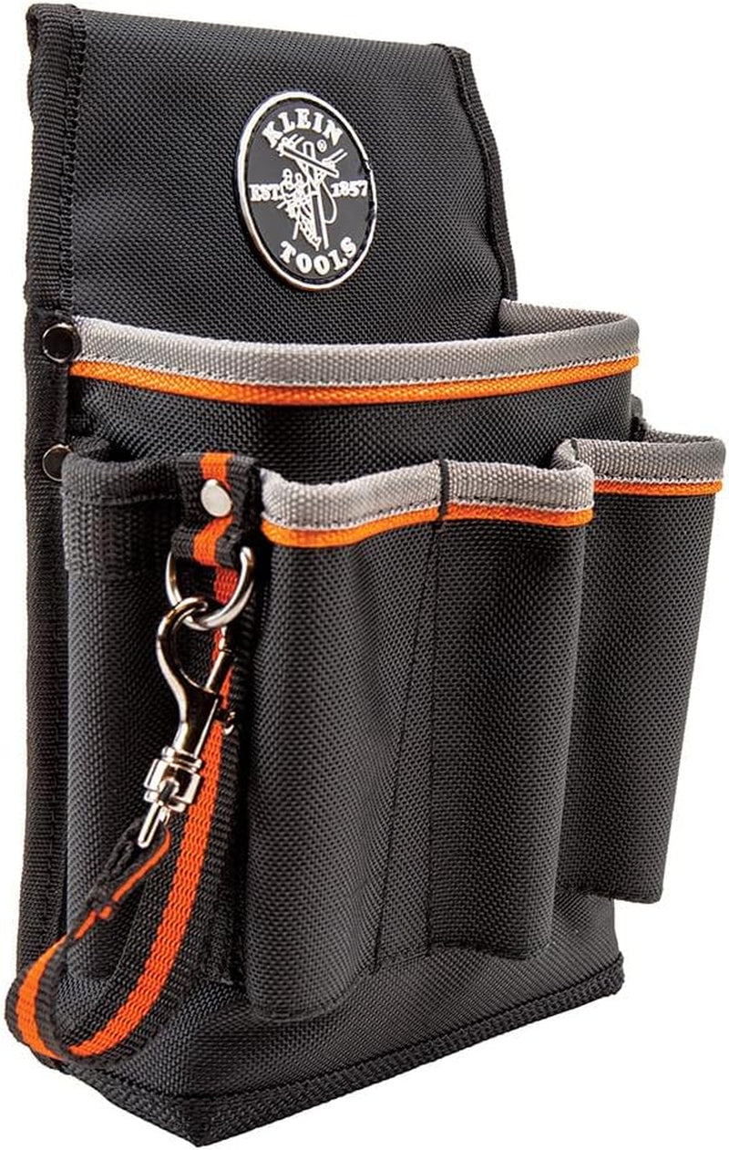 Klein Tools 5242 Tradesman Pro Tool Pouch with Electrical Tape Holder, Reinforced Base, and 9 Pockets