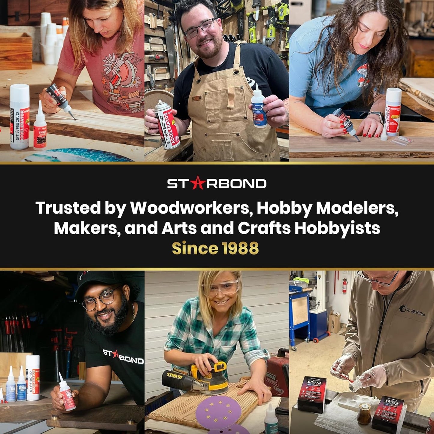 Starbond Medium Super Glue Professional Kit - High-Performance Adhesive for Precision Repairs and Woodworking (2 Oz) with Clog-Resistant Cap and Additional Nozzle
