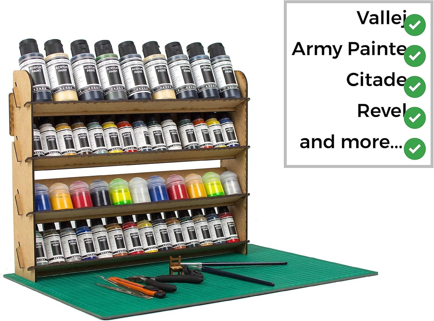 Model Paint Storage Rack for Citadel, Vallejo, Tamiya, and Army Paints