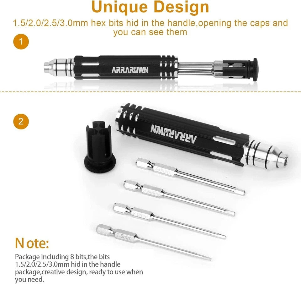 Comprehensive 10-in-1 RC Model Repair Toolset - Precision Instruments for All Applications