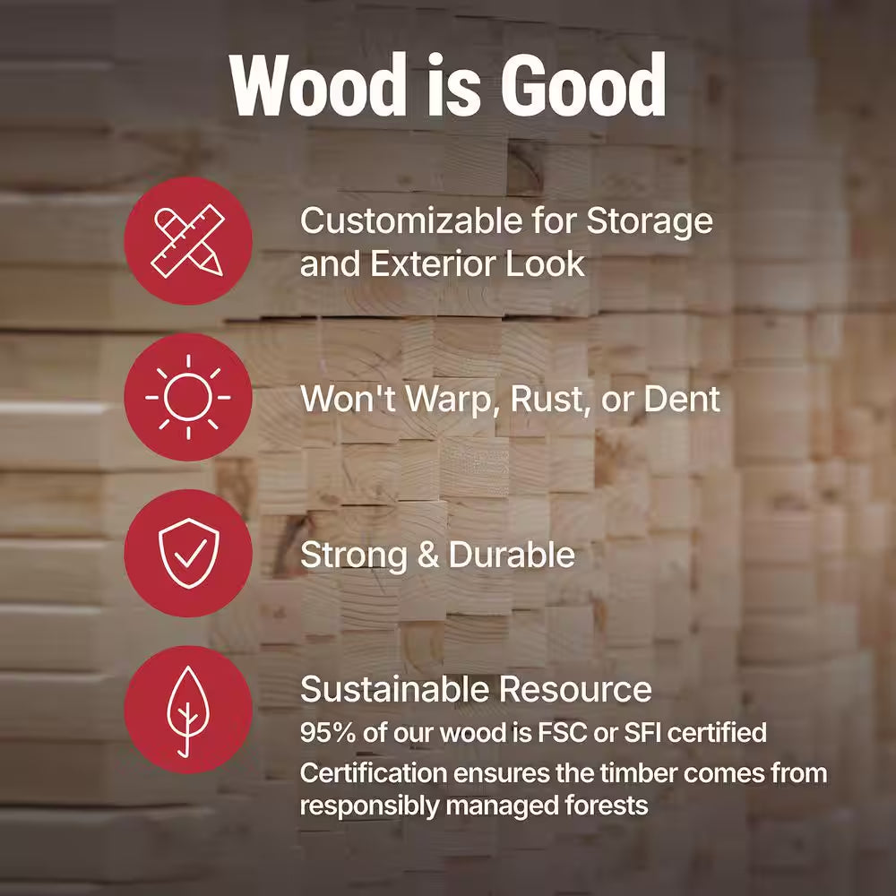 Rookwood 10x12 Ft. DIY Wood Storage Solution with Smartside and Floor System for Backyard Transformation