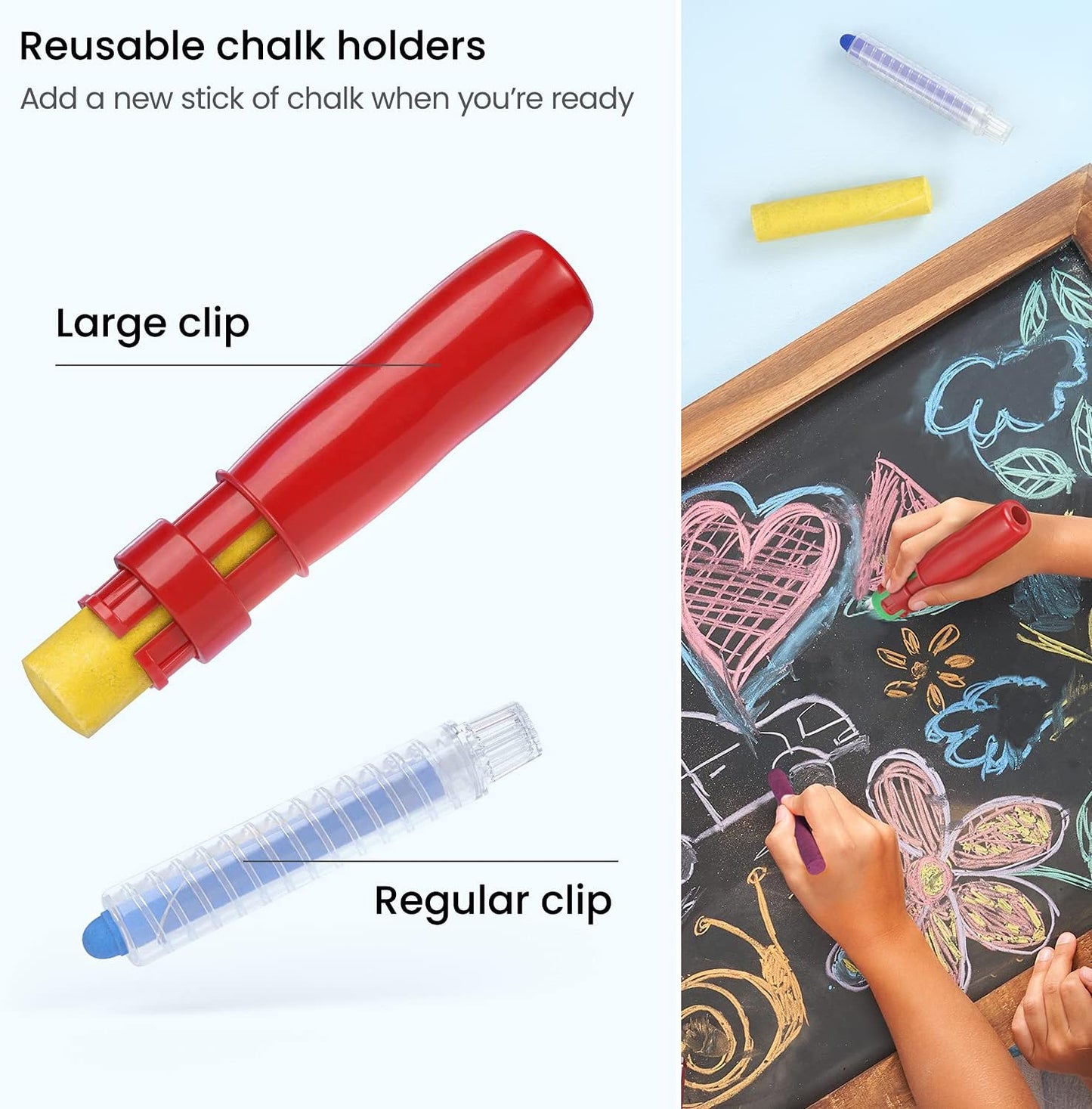 Arteza 36-Piece Washable Sidewalk Chalk Set for Children – Ergonomic Design with Game Guide Included