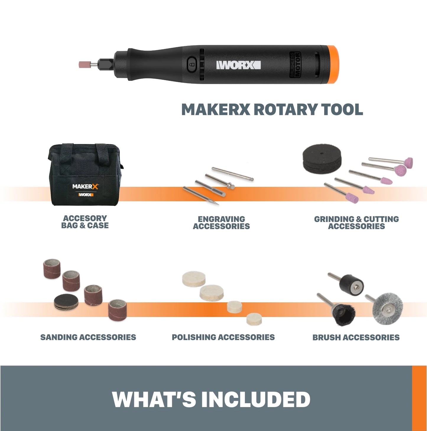 Makerx WX739L.9 20V Cordless Rotary Tool - Precision Engineering for Your Projects