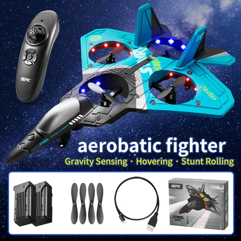 V17 Remote Control Fighter Plane - EPP Foam Glider RC Drone for Kids - Ideal Gift for Hobby Enthusiasts!