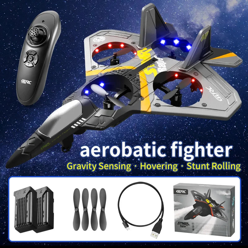 V17 Remote Control Fighter Plane - EPP Foam Glider RC Drone for Kids - Ideal Gift for Hobby Enthusiasts!