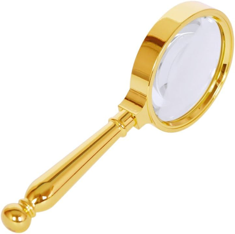 10X Handheld Magnifier with Metal Handle - 80mm Magnifying Glass for Reading Maps, Newspapers, and More - Excellent Gift for Seniors and Children