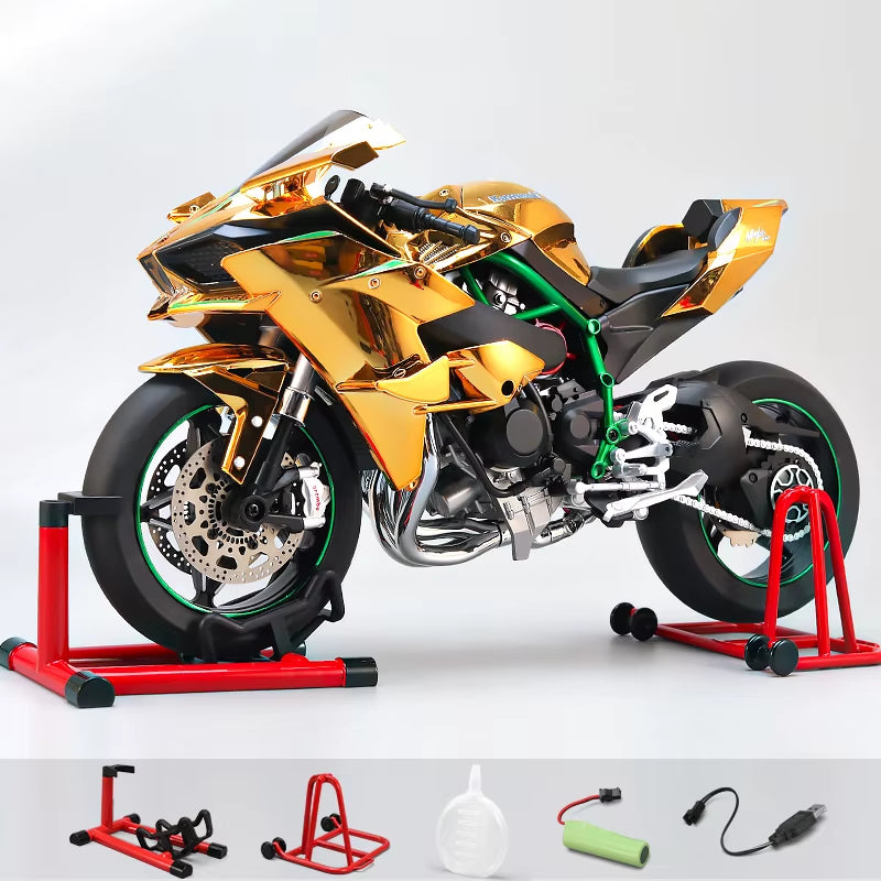 1:6 Scale Kawasaki H2R Diecast Motorcycle Model - Bootable, Sprayable Alloy Collectible for Hobbyists and Holiday Gifts