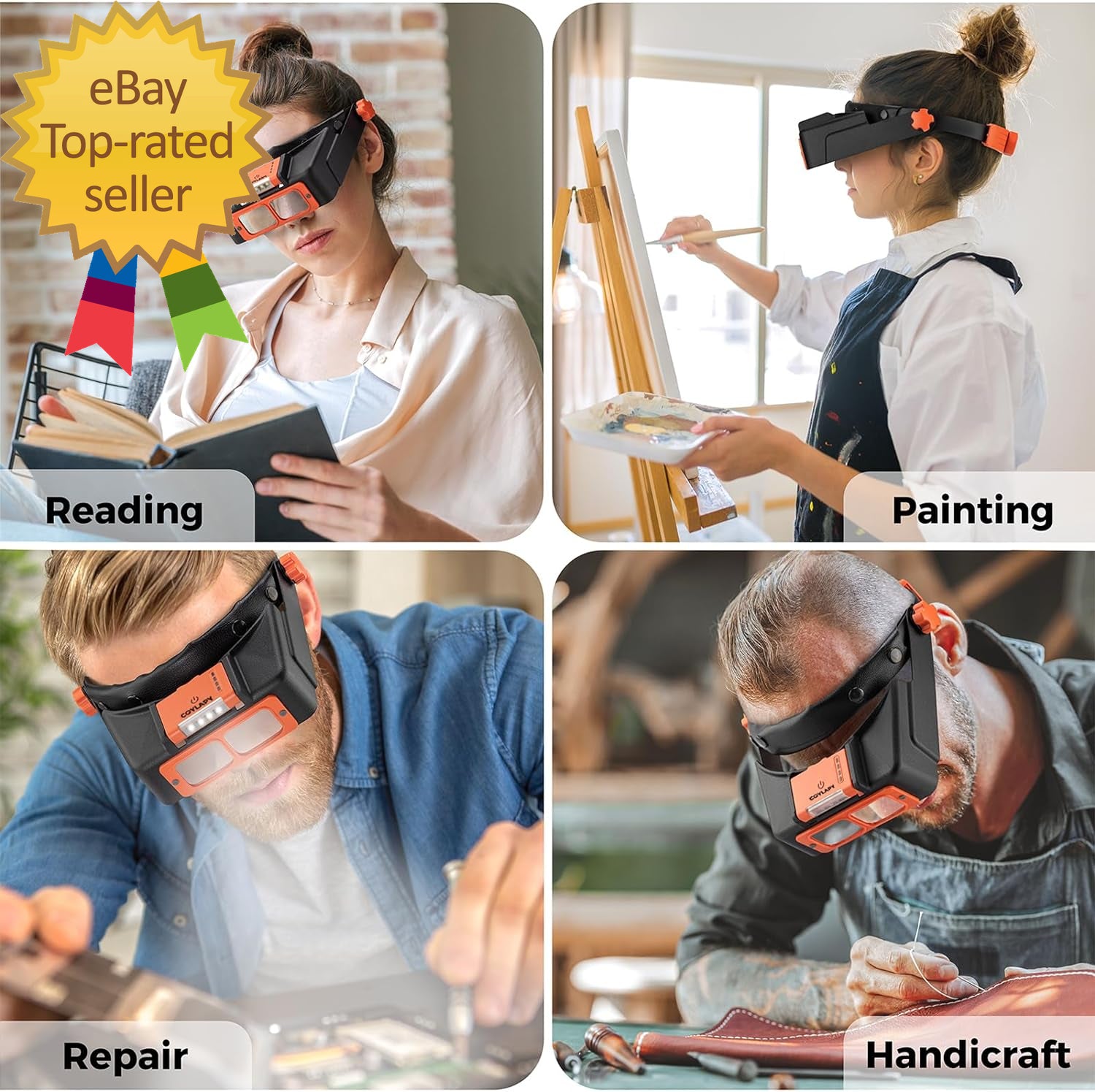 Rechargeable LED Headband Magnifier for Precision and Detail-Oriented Tasks