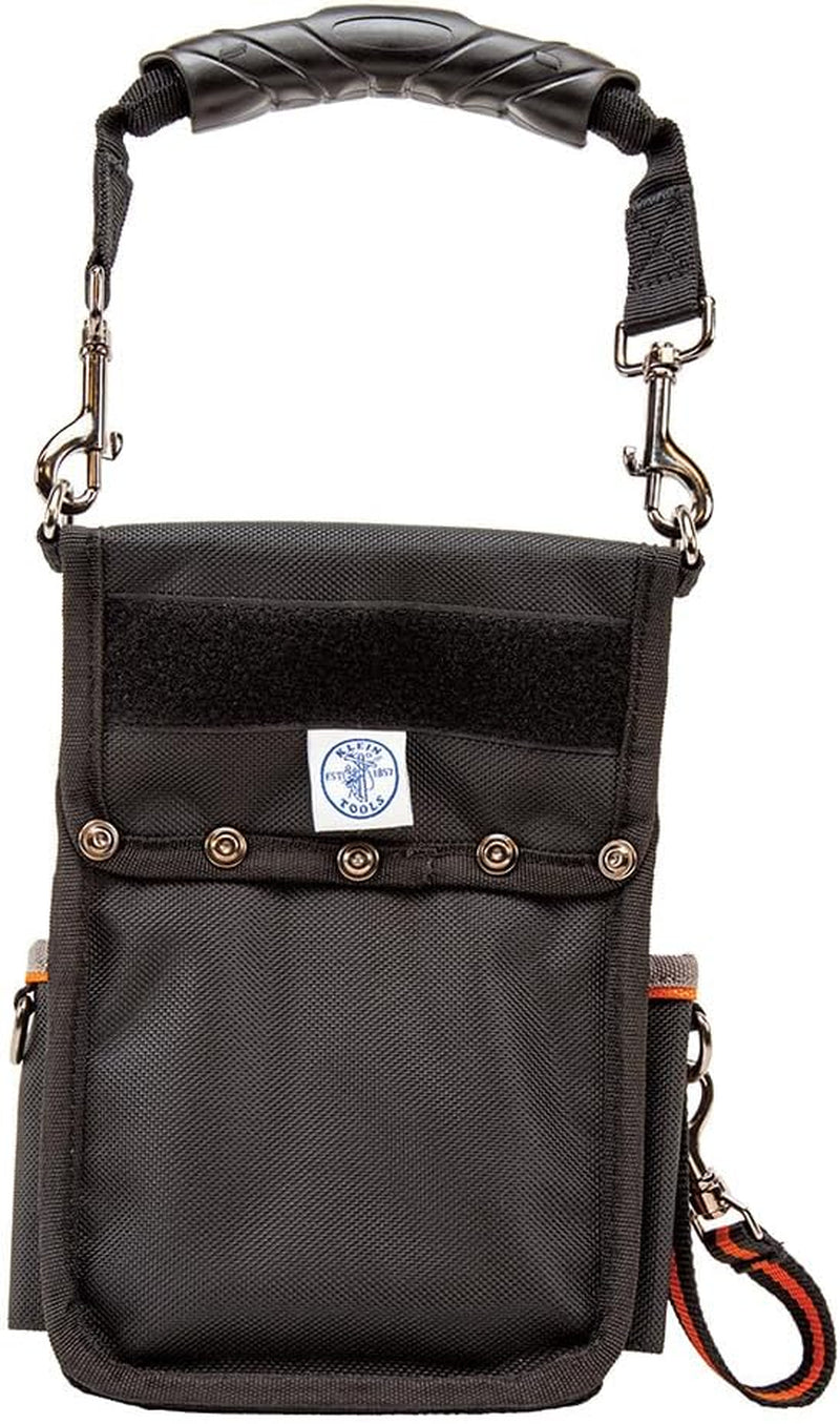 Klein Tools 5242 Tradesman Pro Tool Pouch with Electrical Tape Holder, Reinforced Base, and 9 Pockets