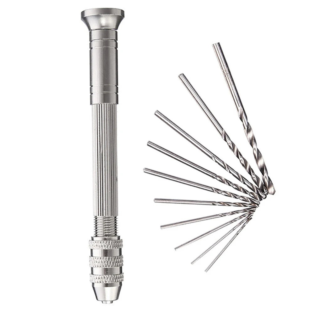 Professional Hand Drill Set with 0.8mm-3.0mm Bits for Model Making, Hobbies, and Woodworking Projects
