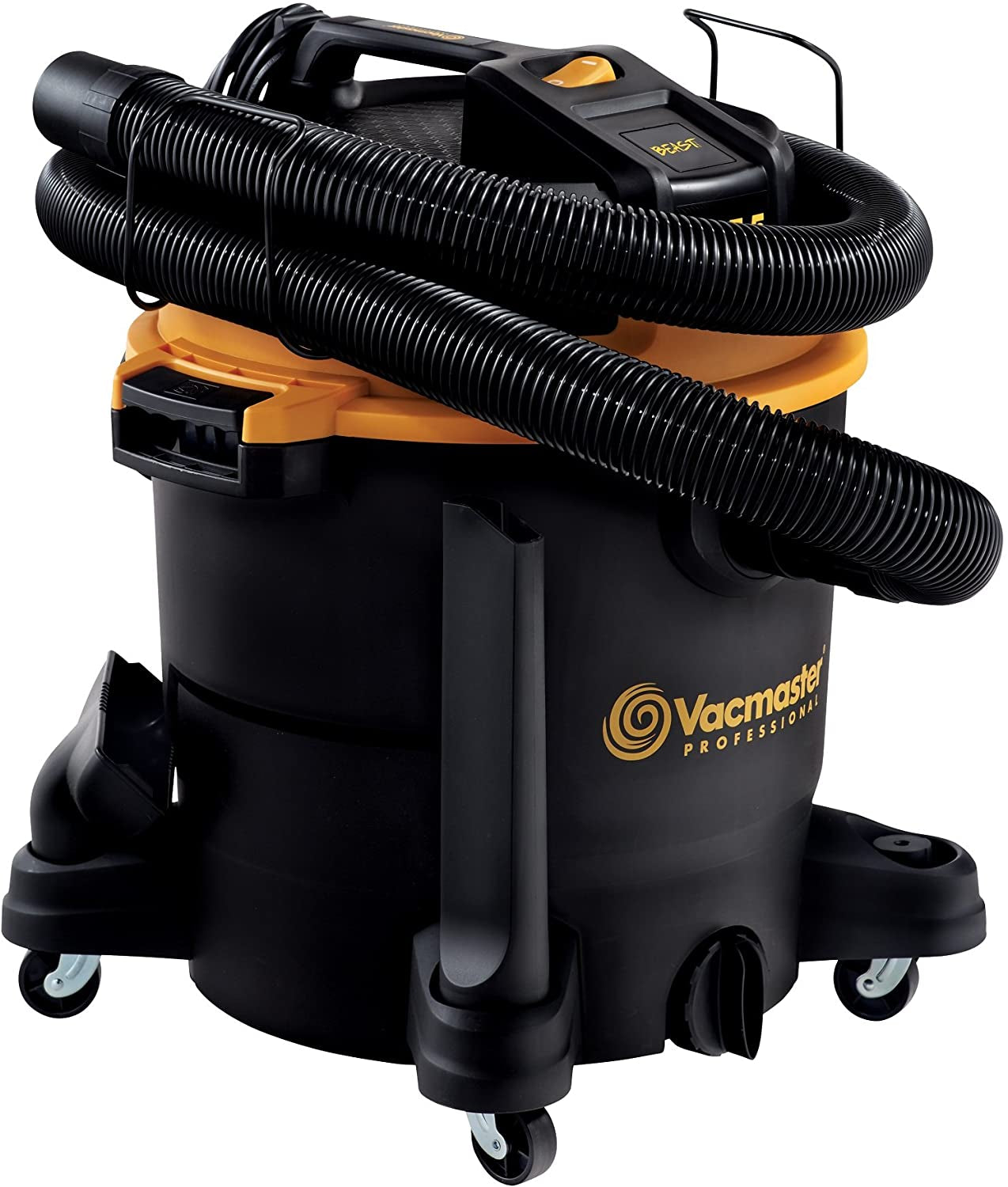 Vacmaster Professional Beast Series Wet/Dry Vacuum, 12 Gallon Capacity, 5.5 HP with 2-1/2" Hose, Black