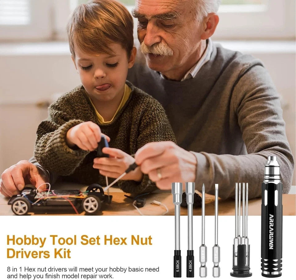 Comprehensive 10-in-1 RC Model Repair Toolset - Precision Instruments for All Applications