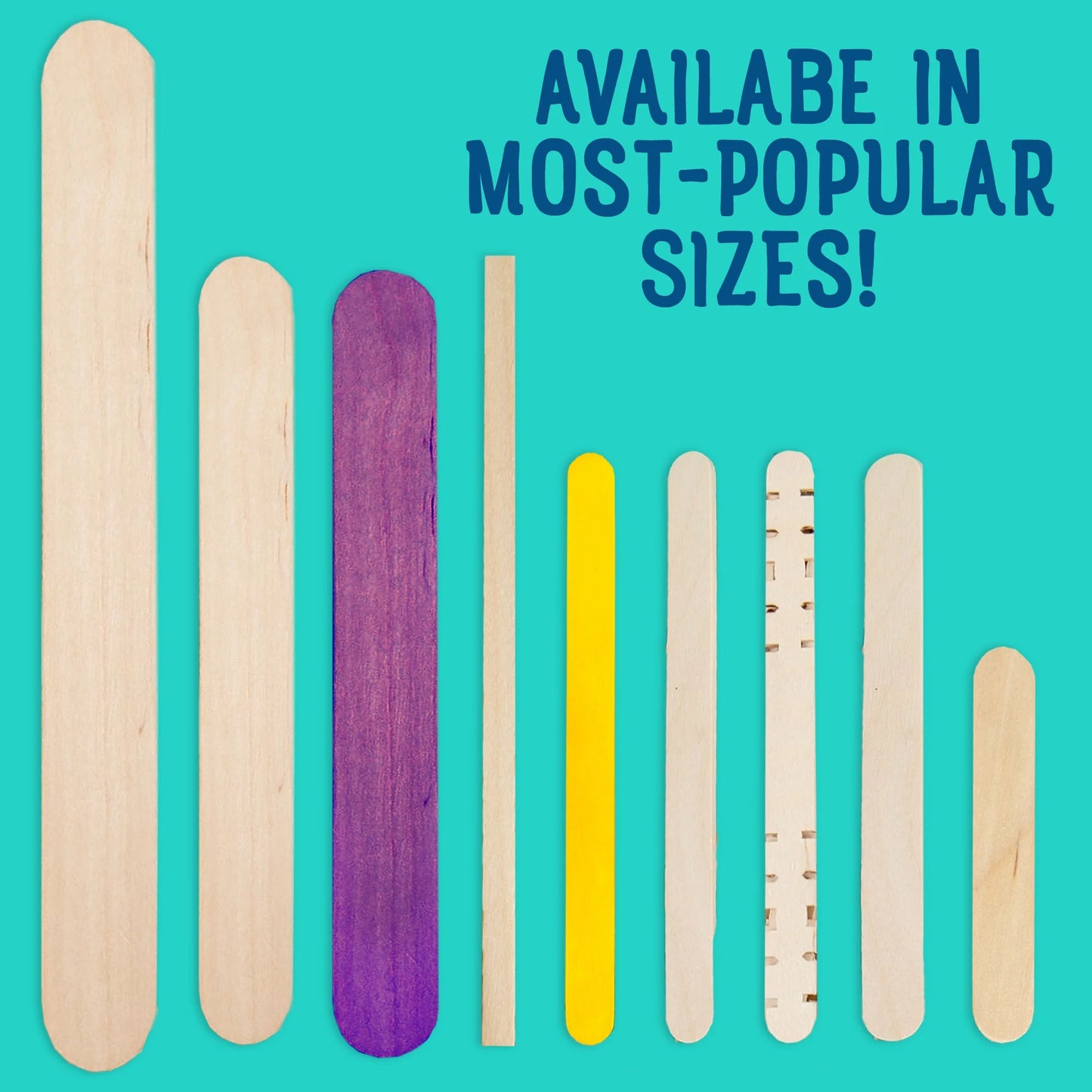 Wood Craft Sticks - 50 Pack (Set of 6)