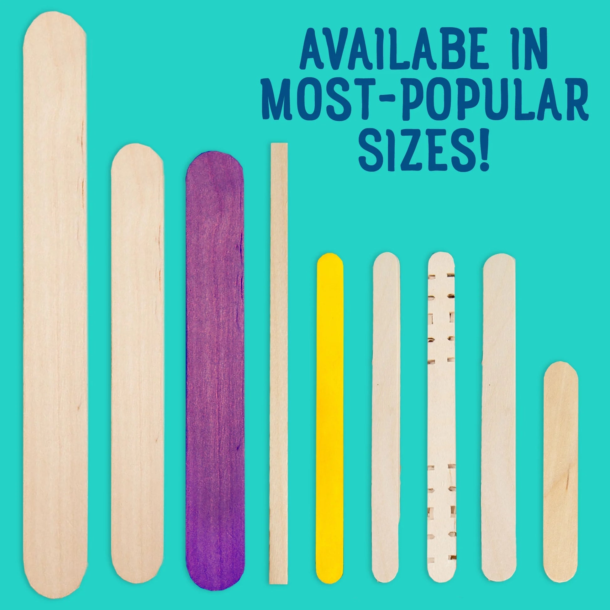 Wood Craft Sticks - 50 Pack (Set of 6)