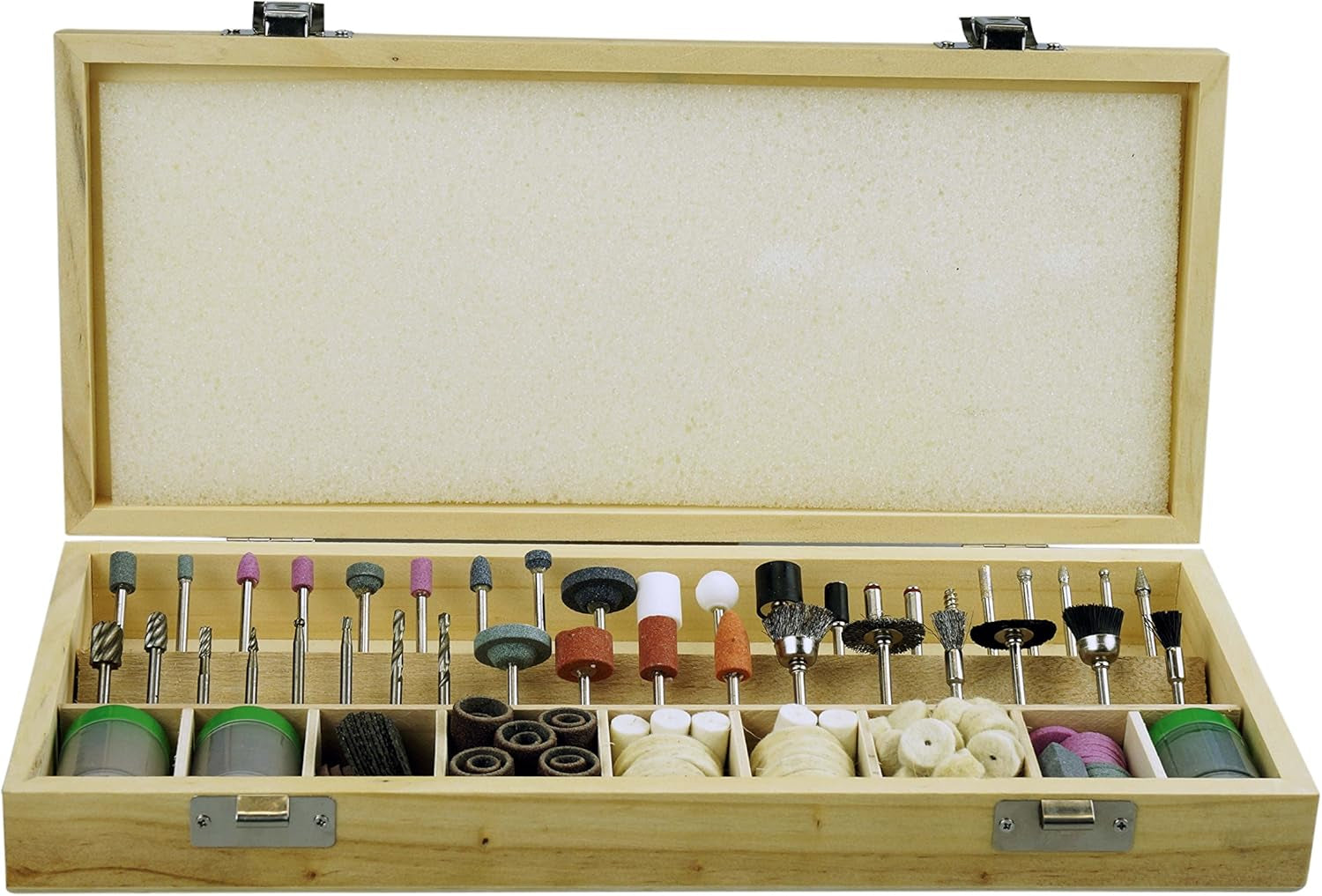 228-Piece Rotary Tool Accessory Kit - Comprehensive Set for Polishing, Drilling, and Engraving with Sanding Bands, Grinding Stones, Woolen Wheels, and Elegant Wooden Storage Case - RA9228