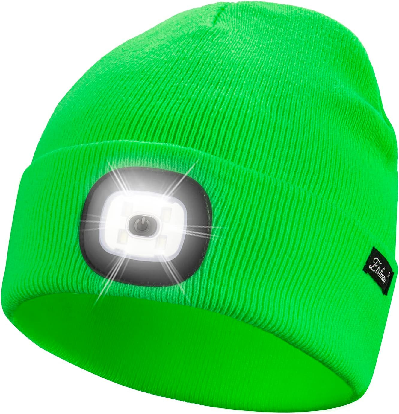 Etsfmoa Unisex USB Rechargeable Beanie with Light - Ideal Gift for Men, Dads, and Fathers