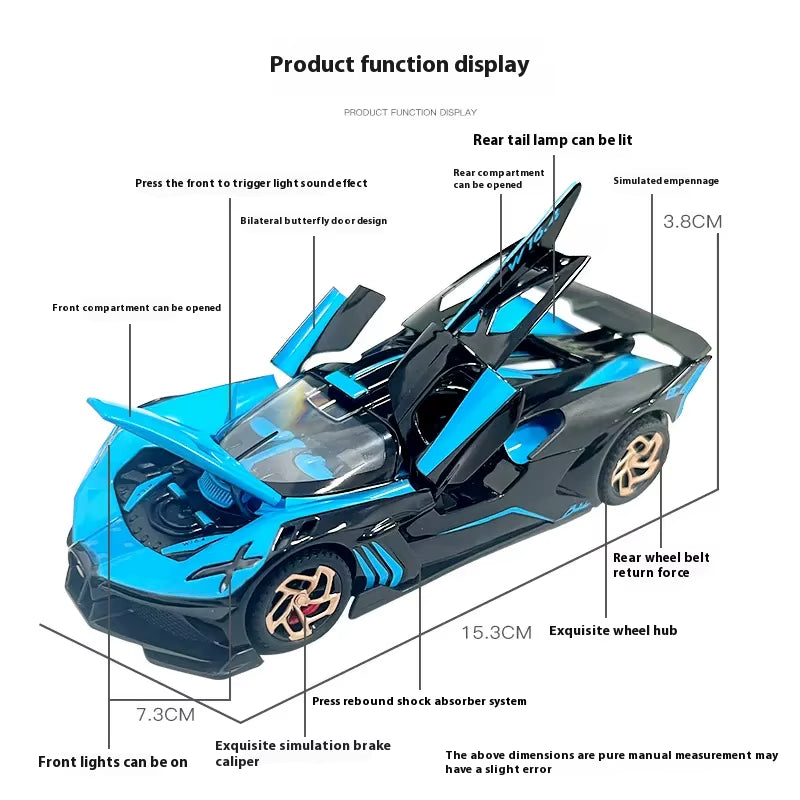 1:32 Bugatti Bolide Diecast Model Car - Premium Alloy Collectible for Display & Enthusiasts