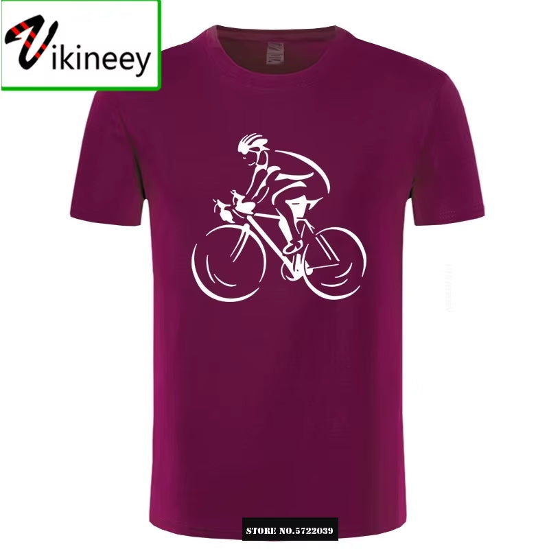 Men's Fashion Solid T-Shirts for Cyclists and Bikers