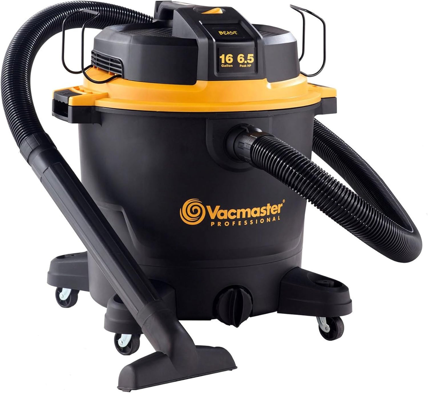 Vacmaster Professional Beast Series Wet/Dry Vacuum, 12 Gallon Capacity, 5.5 HP with 2-1/2" Hose, Black
