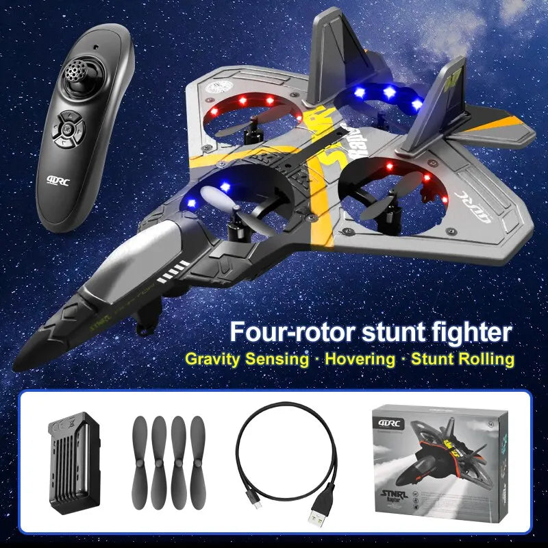 V17 Remote Control Fighter Plane - EPP Foam Glider RC Drone for Kids - Ideal Gift for Hobby Enthusiasts!