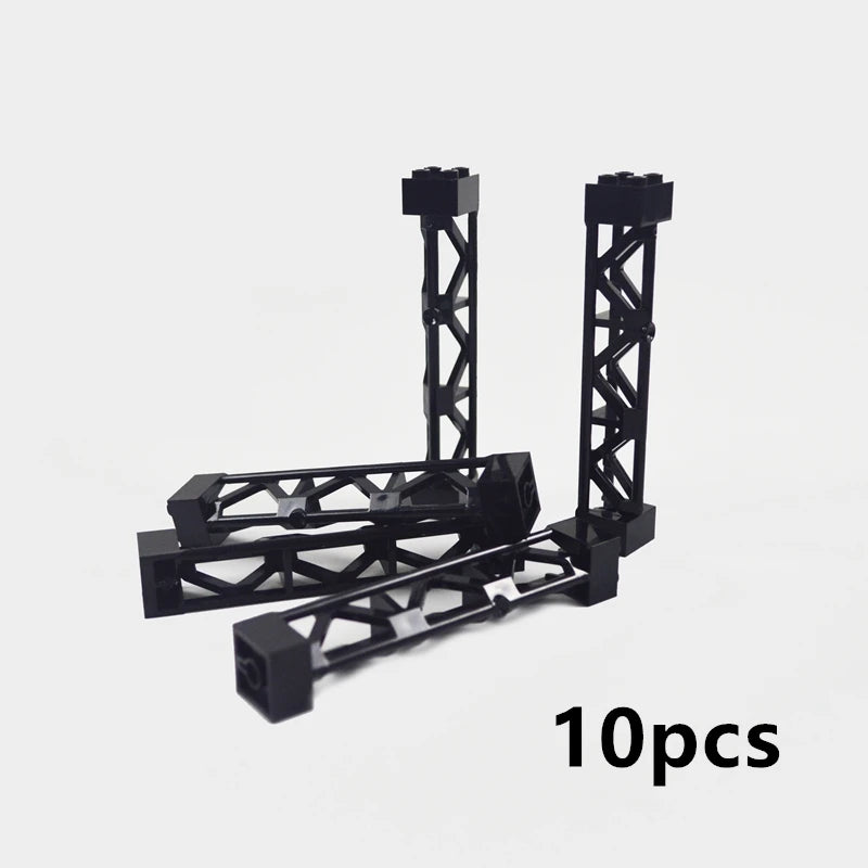 City Train Tracks & Station Building Blocks Set - Mini Signs, Signal Lights, Straight & Curved Rails for Creative Railway Models