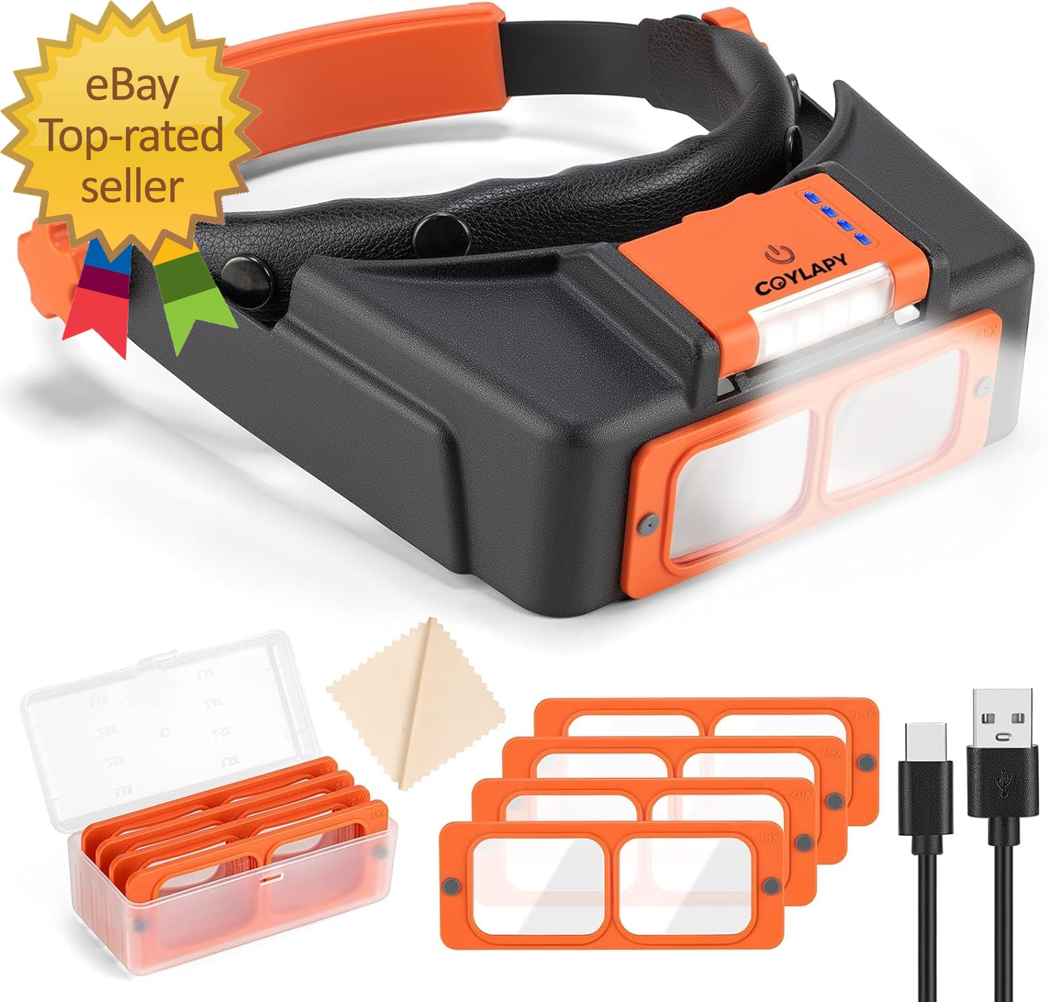 Rechargeable LED Headband Magnifier for Precision and Detail-Oriented Tasks