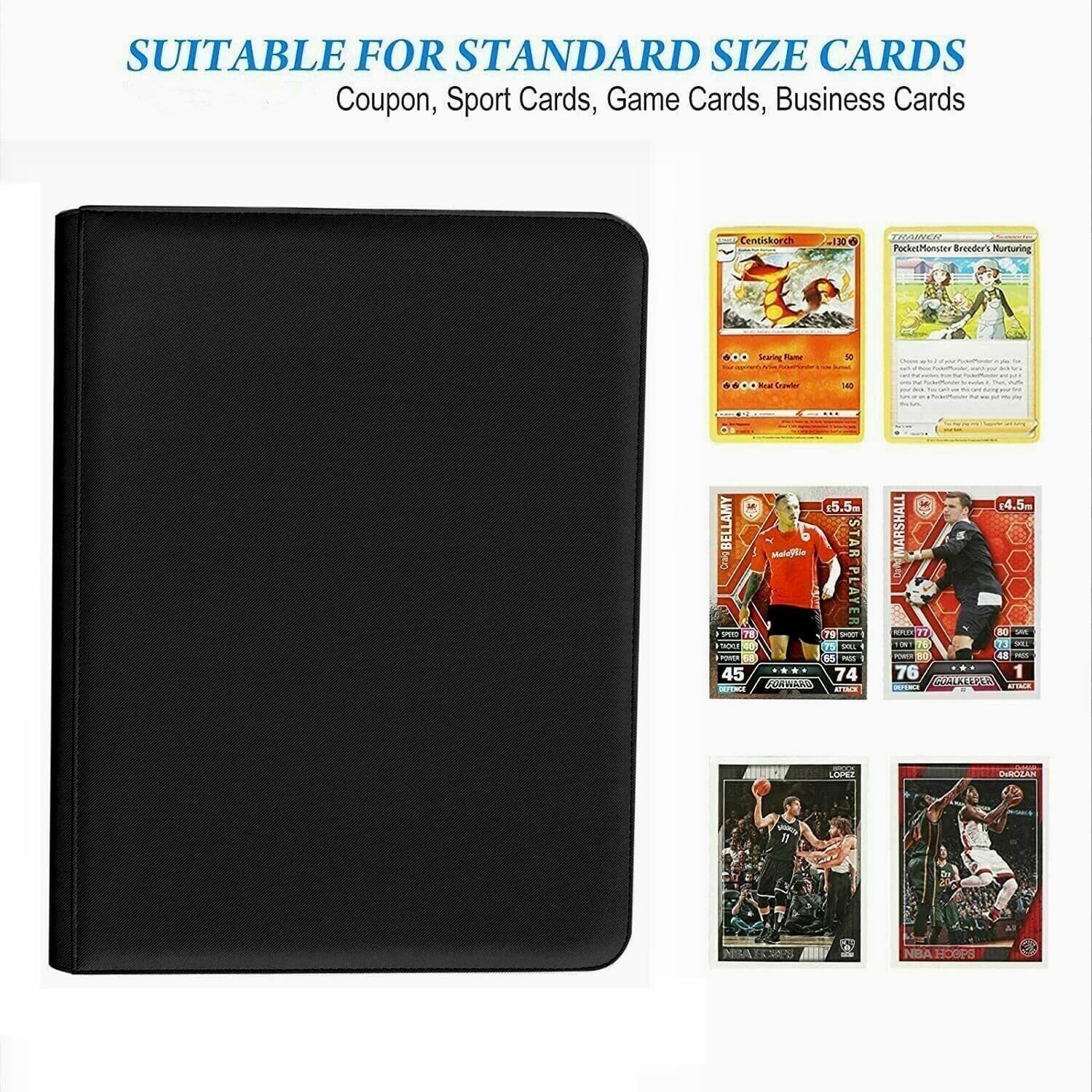 12-Pocket 720-Card Trading Card Binder with Ringless Side Loading Design
