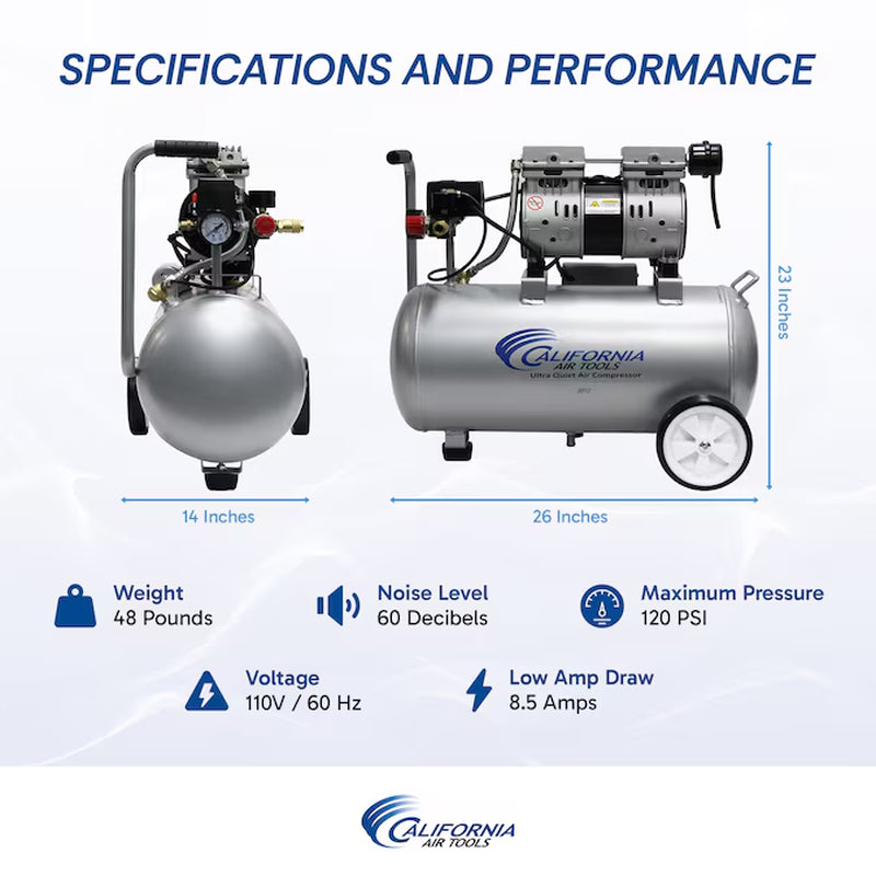 8-Gallon Portable Electric Air Compressor with 120 PSI Capacity