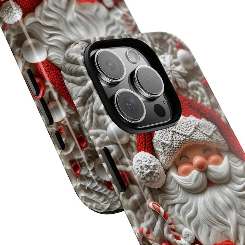 Festive 3D Santa Claus Phone Case for iPhone 16/15/14/13 & Galaxy S25/S24/S23 Ultra & Pixel 9 - Perfect Holiday Accessory!