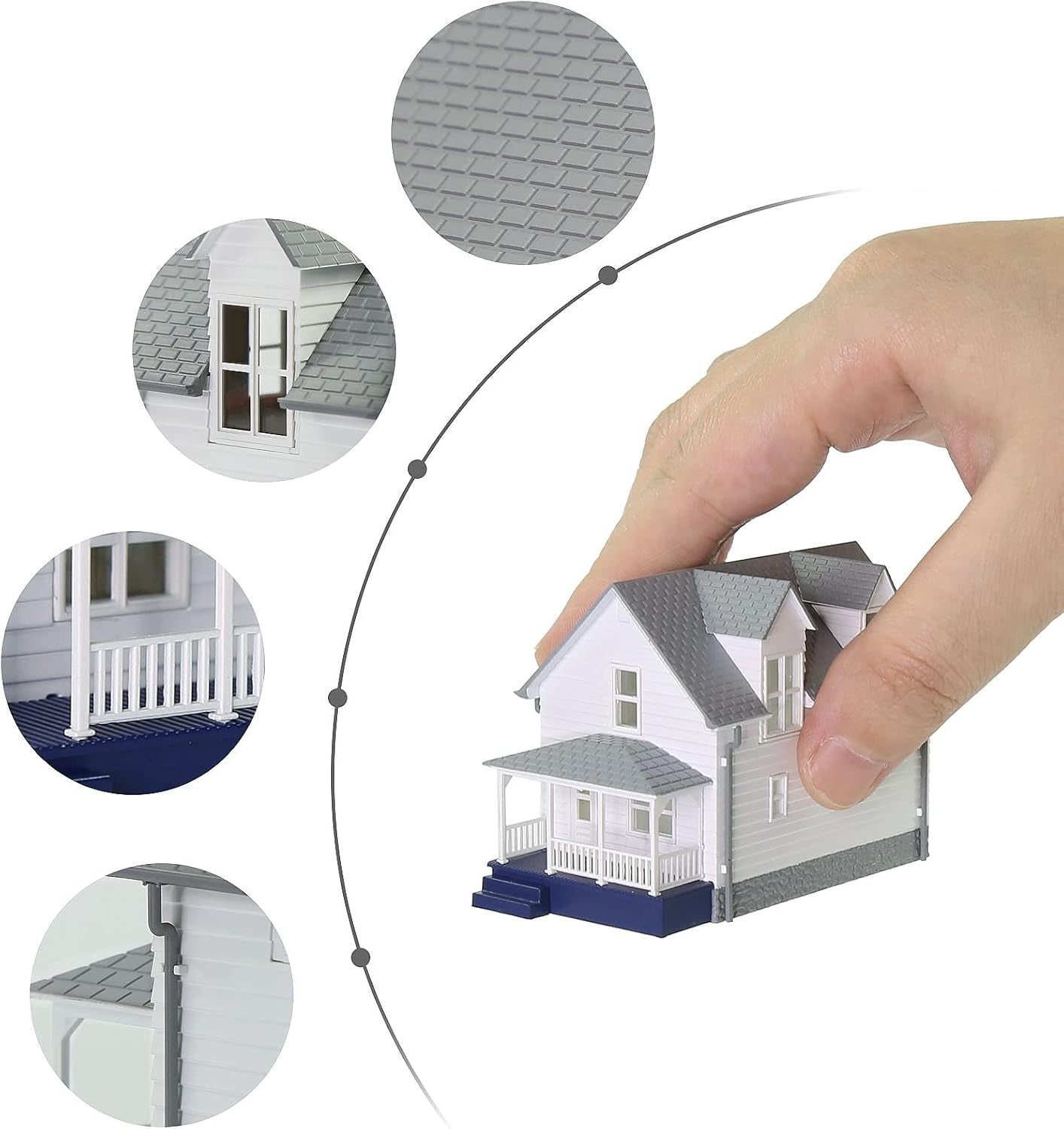 Modern N Scale 1:160 White Residential House Model - Perfectly Assembled for Your Train Layout Diorama