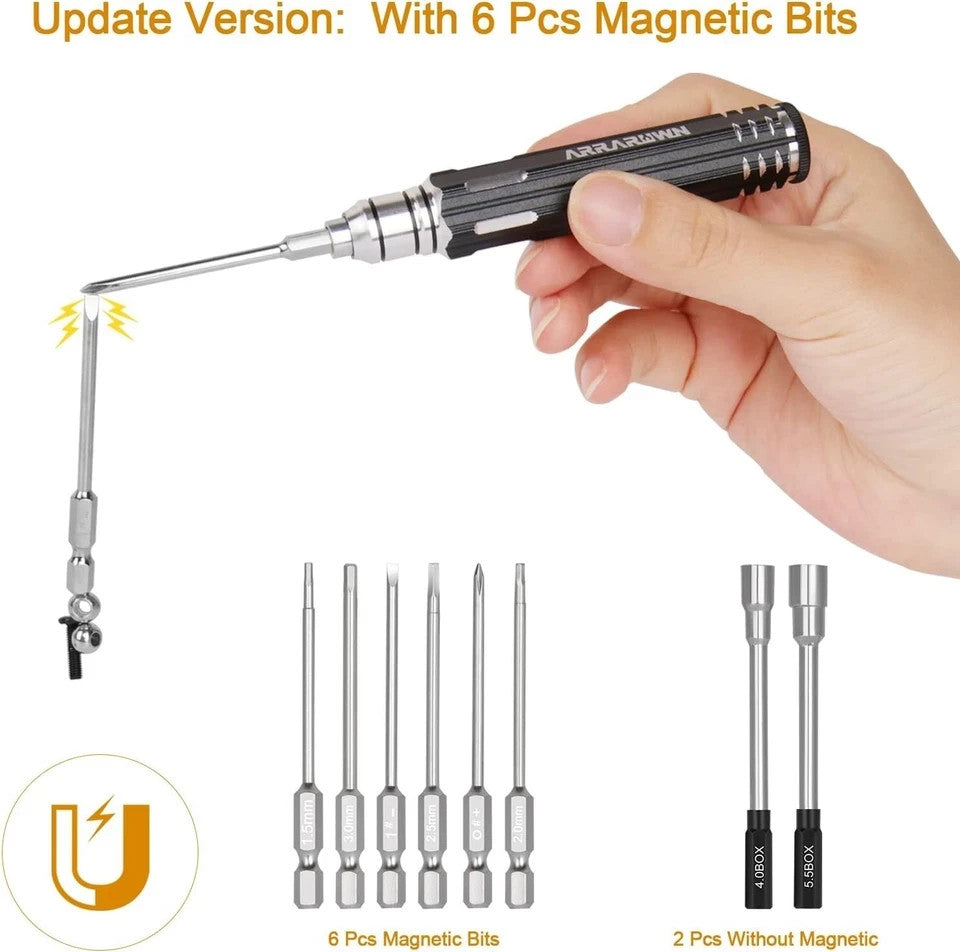 Comprehensive 10-in-1 RC Model Repair Toolset - Precision Instruments for All Applications