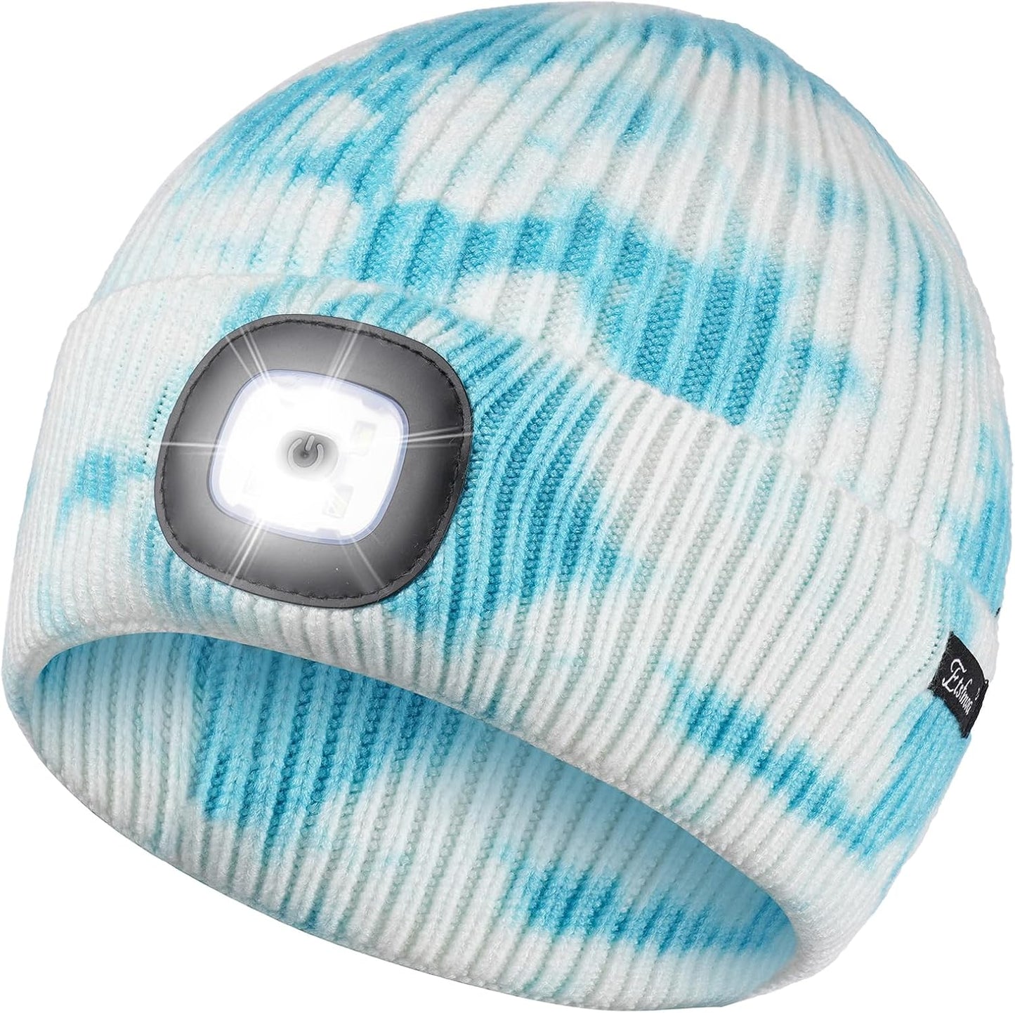 Etsfmoa Unisex USB Rechargeable Beanie with Light - Ideal Gift for Men, Dads, and Fathers