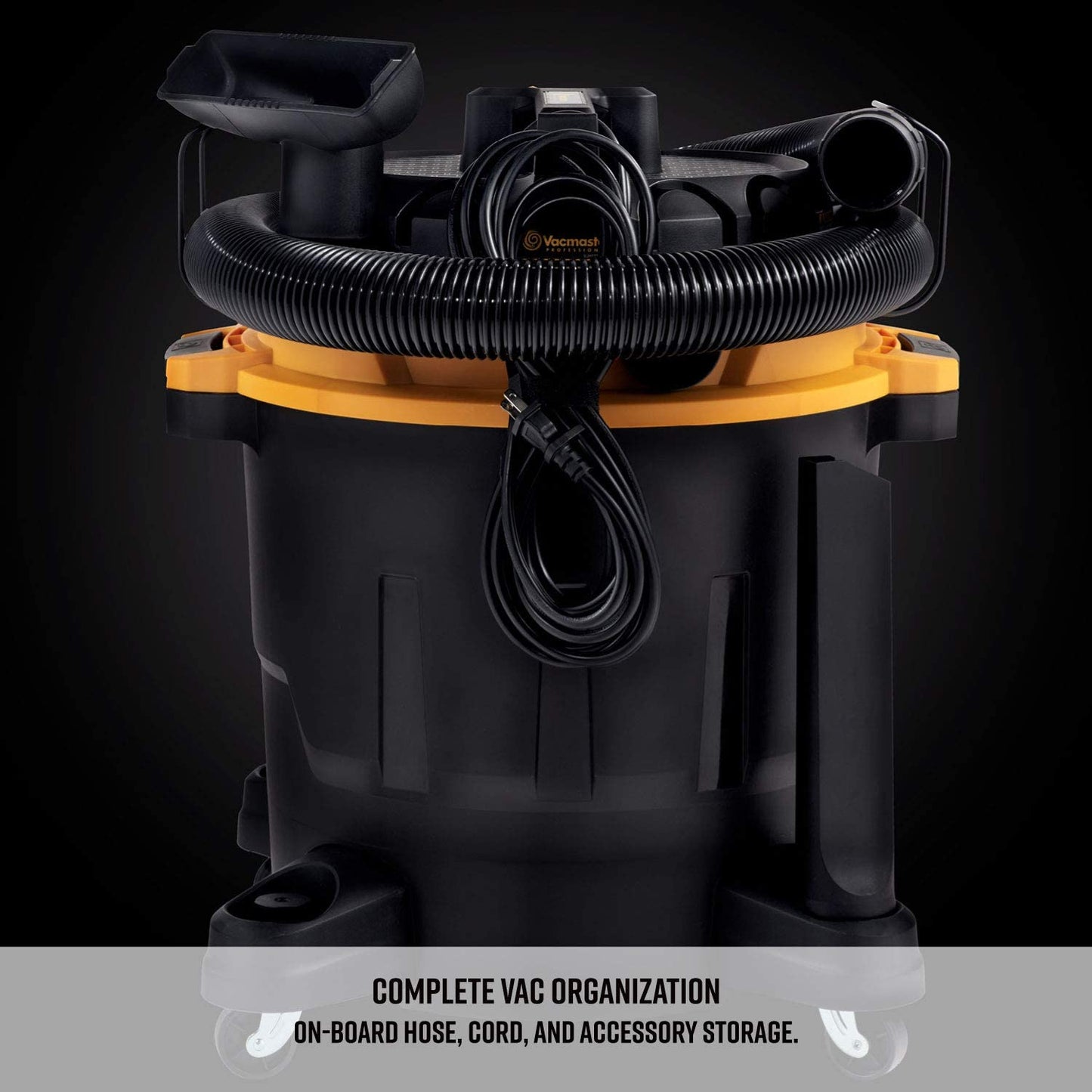 Vacmaster Professional Beast Series Wet/Dry Vacuum, 12 Gallon Capacity, 5.5 HP with 2-1/2" Hose, Black