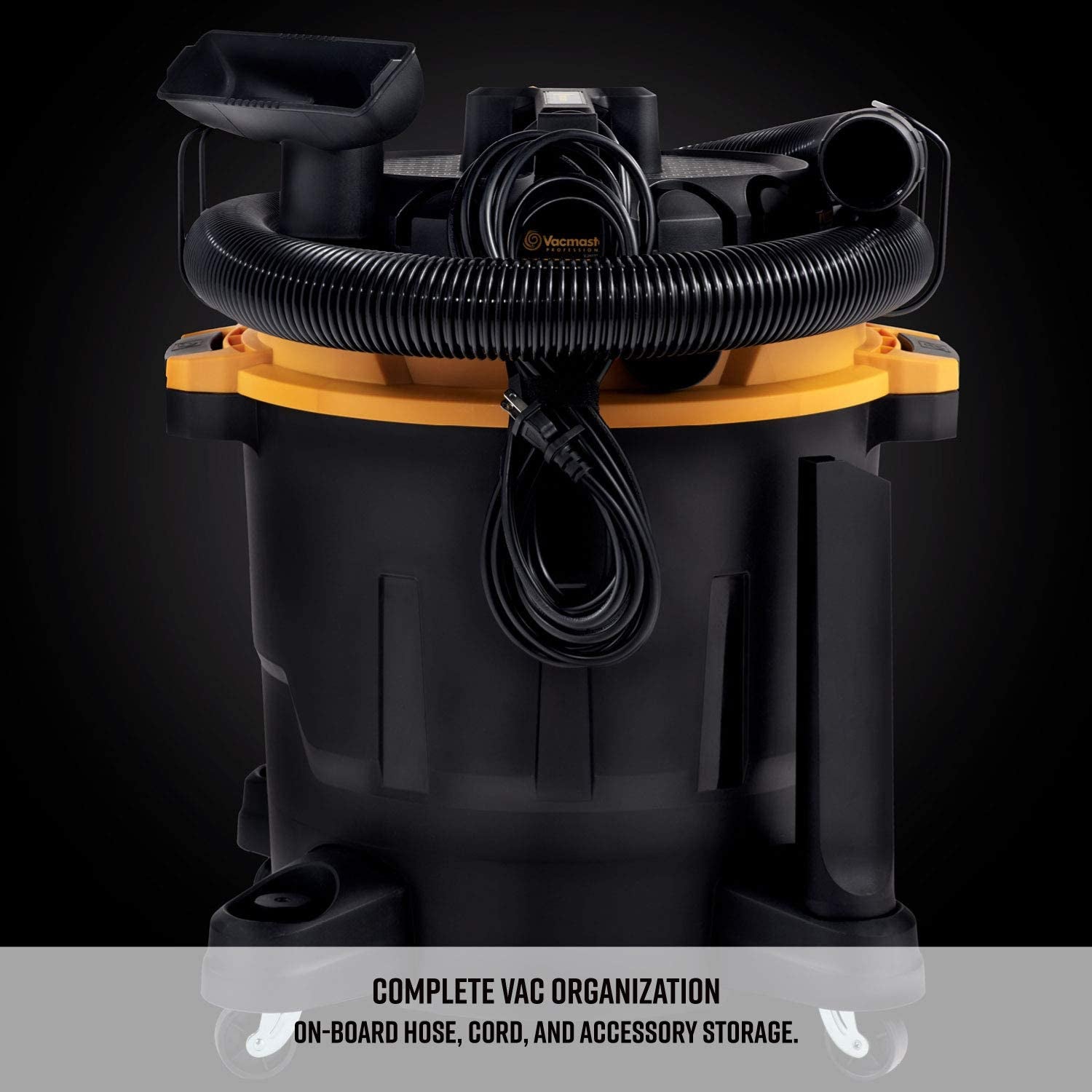 Vacmaster Professional Beast Series Wet/Dry Vacuum, 12 Gallon Capacity, 5.5 HP with 2-1/2" Hose, Black
