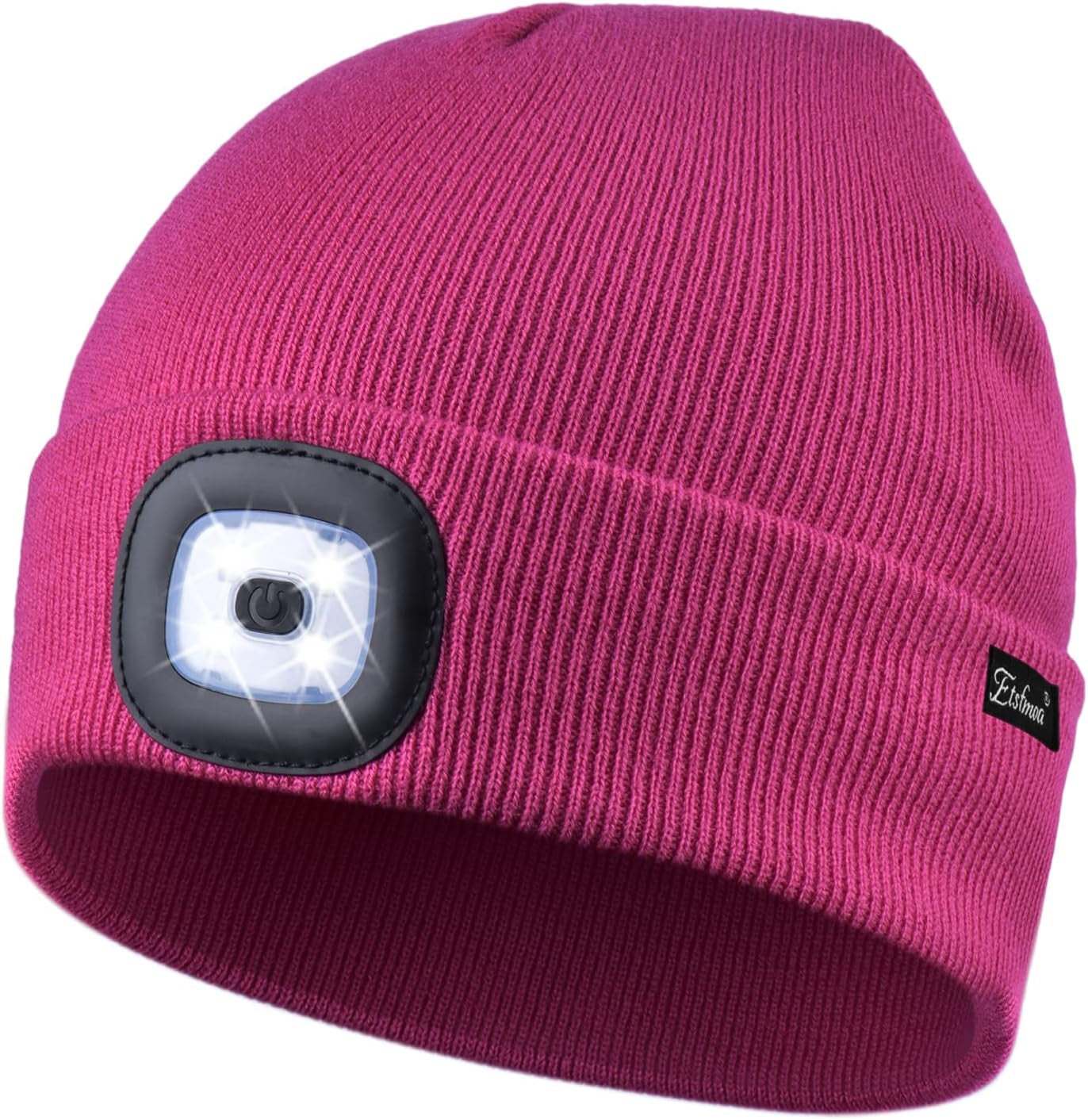 Etsfmoa Unisex USB Rechargeable Beanie with Light - Ideal Gift for Men, Dads, and Fathers