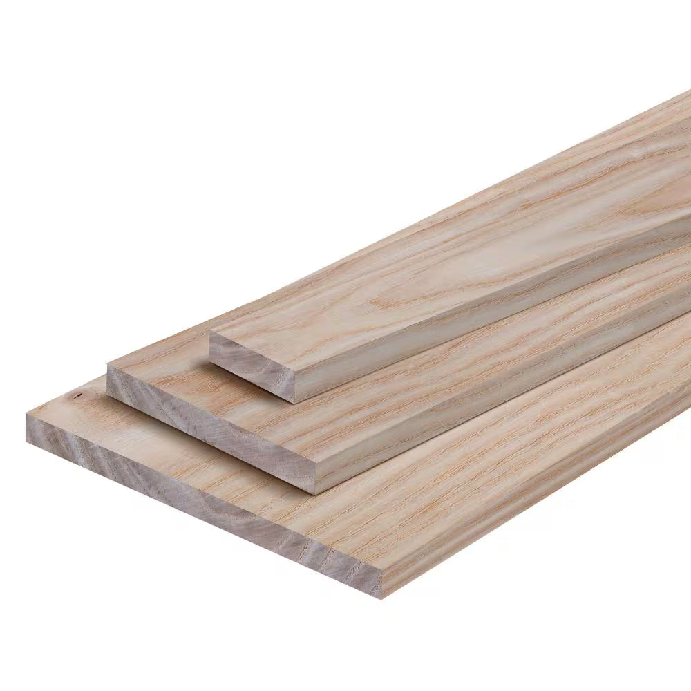 Premium Unfinished Natural Ash Wood Board - Perfect for DIY Projects, 0.75" D x 7.25" W x 72" L