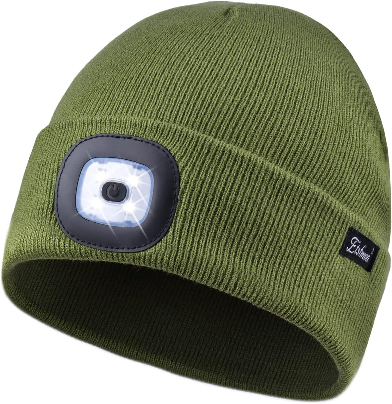Etsfmoa Unisex USB Rechargeable Beanie with Light - Ideal Gift for Men, Dads, and Fathers