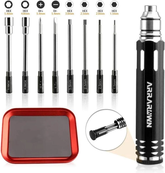 Comprehensive 10-in-1 RC Model Repair Toolset - Precision Instruments for All Applications