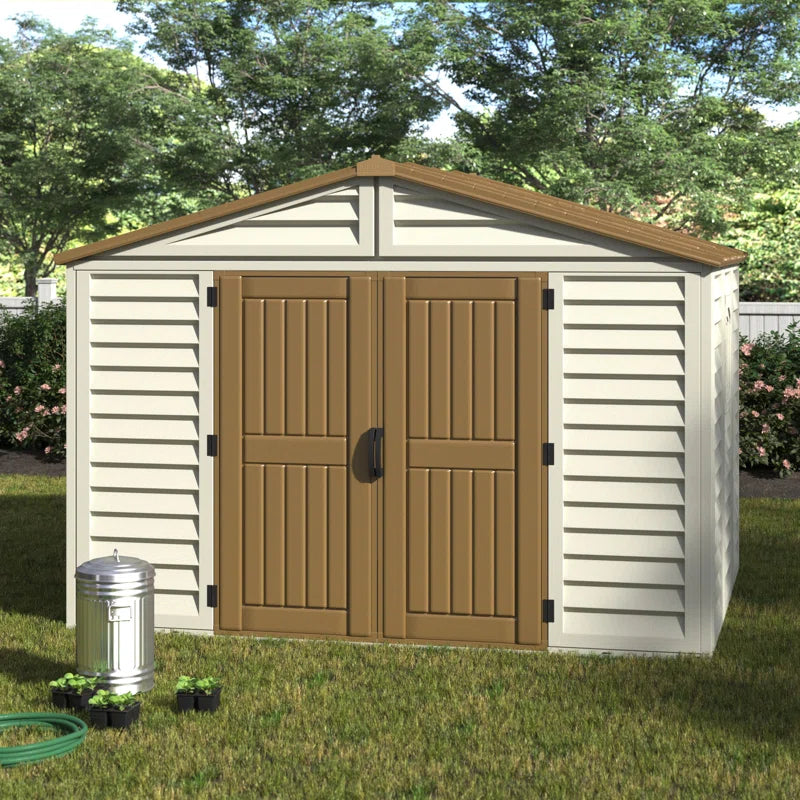 Woodbridge 10.5 Ft. W x 8 Ft. D Heavy-Duty Plastic Storage Shed for Outdoor Use