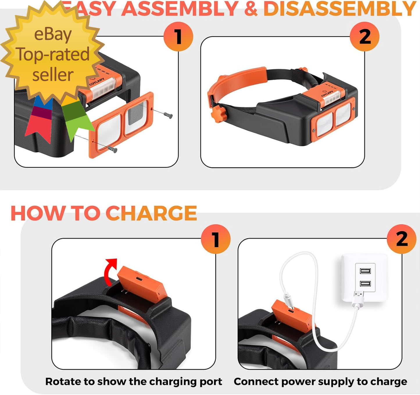 Rechargeable LED Headband Magnifier for Precision and Detail-Oriented Tasks