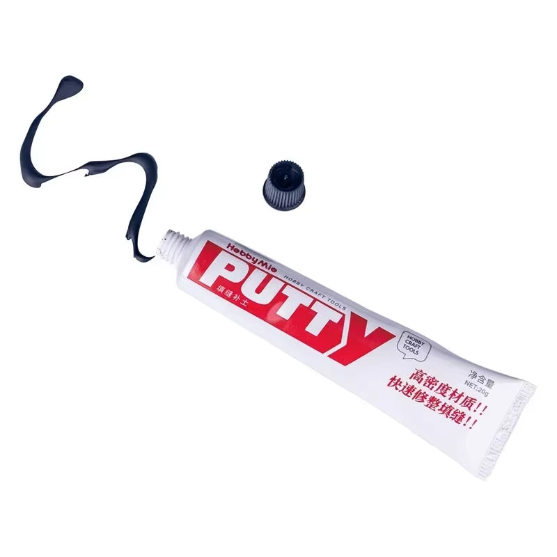 HOBBY MIO Quick-Dry High-Density Putty - 20G Model Joint Filler in Black, White, and Grey for Precision Molding and Repair