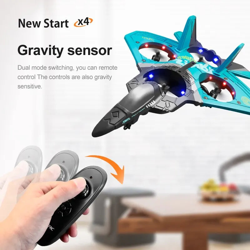 V17 Remote Control Fighter Plane - EPP Foam Glider RC Drone for Kids - Ideal Gift for Hobby Enthusiasts!