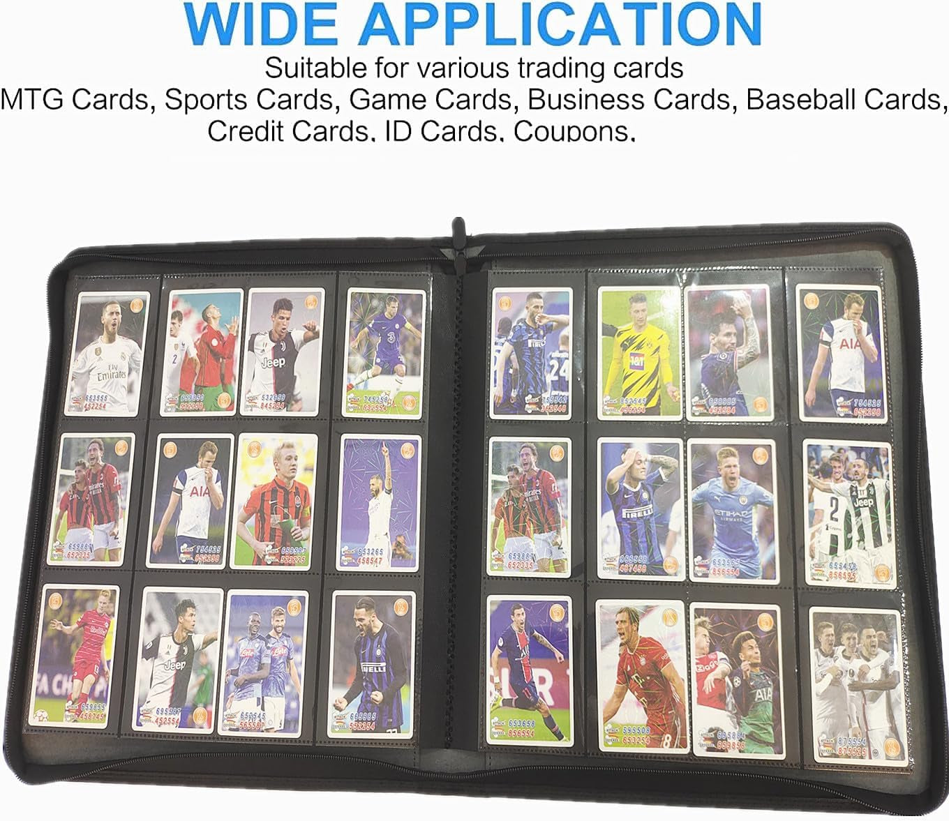 12-Pocket 720-Card Trading Card Binder with Ringless Side Loading Design