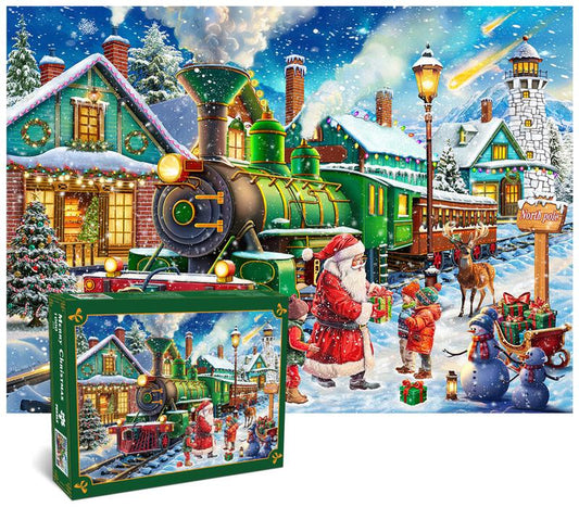 Huadada 1000-Piece Merry Christmas Jigsaw Puzzle for Adults - Perfect Family Reunion Game and Holiday Gift