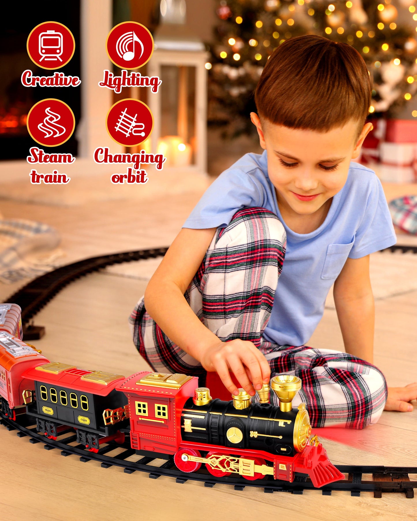 Ultimate Electric Train Toy Set - Engaging Steam Locomotive with Lights, Sounds, and Smoke for Boys Ages 3-8+