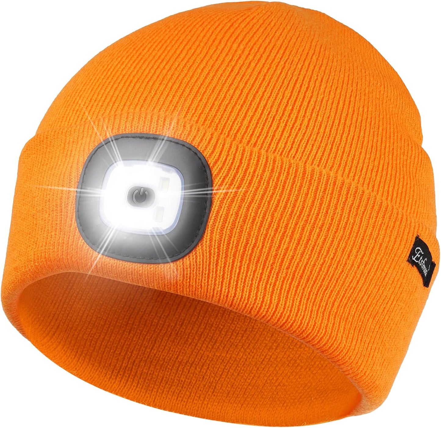 Etsfmoa Unisex USB Rechargeable Beanie with Light - Ideal Gift for Men, Dads, and Fathers