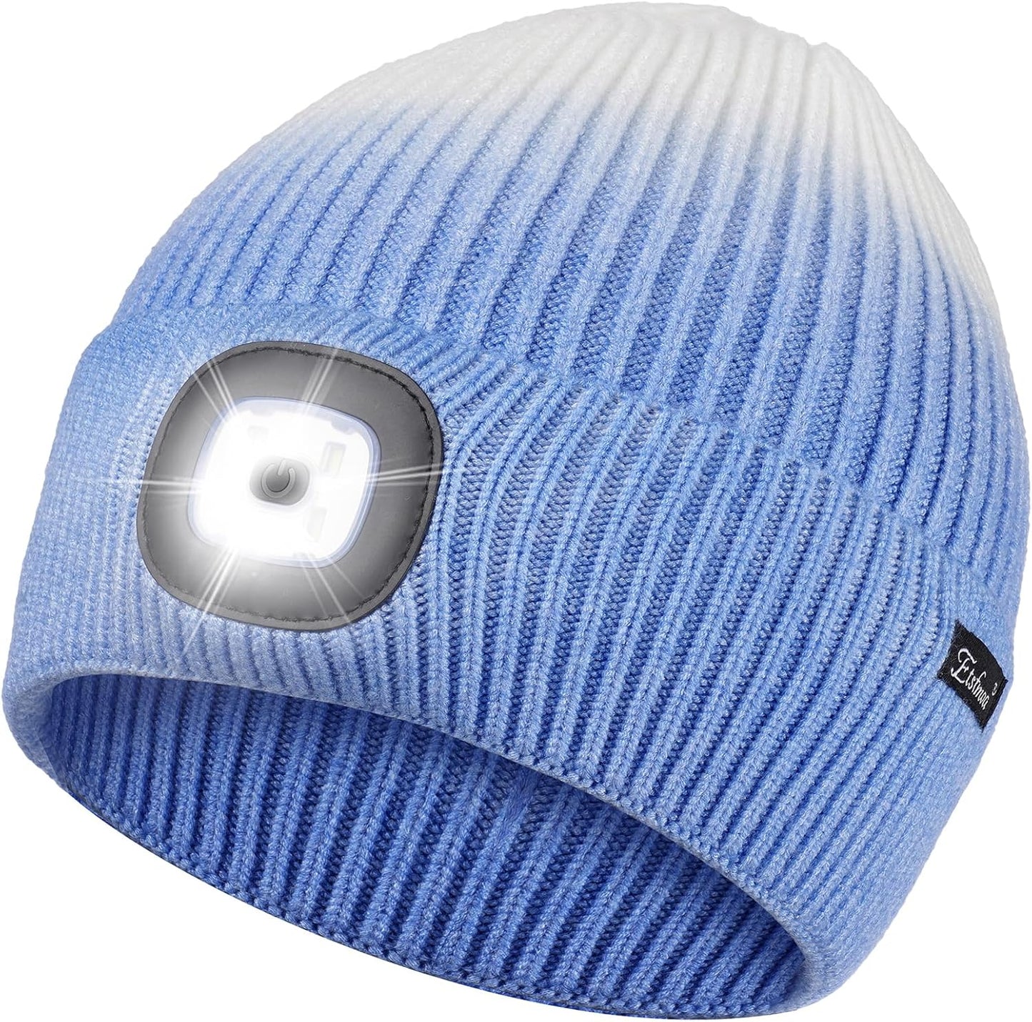 Etsfmoa Unisex USB Rechargeable Beanie with Light - Ideal Gift for Men, Dads, and Fathers
